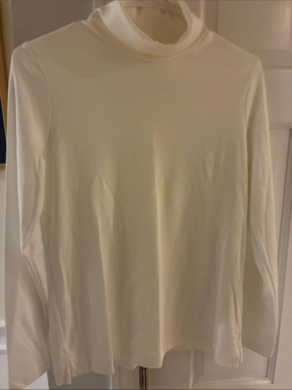Lands' End Cream Long-Sleeve Turtleneck Top